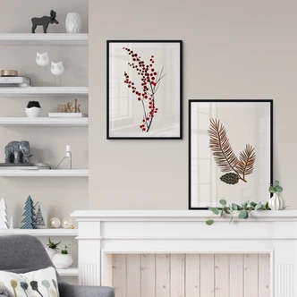 Poster Kubistika - Dennentakken - Kerstposter 