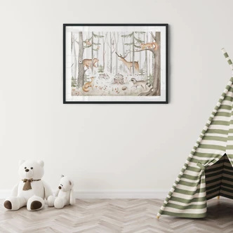 Plakaty ze zwierzętami dla dzieci - Przygody z leśnymi zwierzętami - Kvilis 