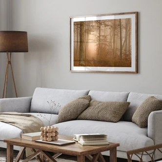 Poster Dunst und Licht im herbstlichen Wald - Maier 