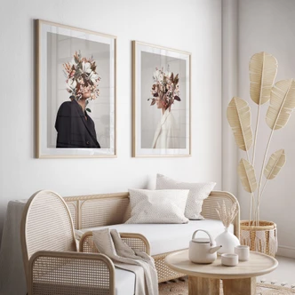 Póster Arreglo floral femenino - Polilla 