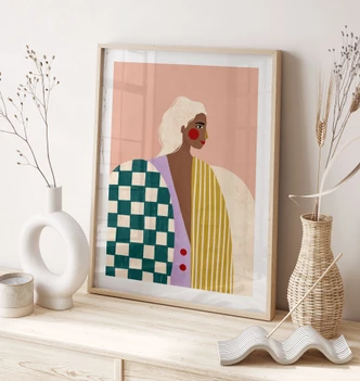 Poster Frau in Mustern: Eine moderne Ikone - Müller 