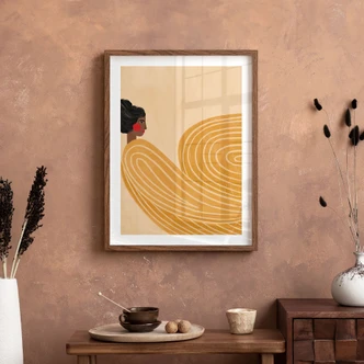 Poster Frau mit gelbem Wirbel - Müller 