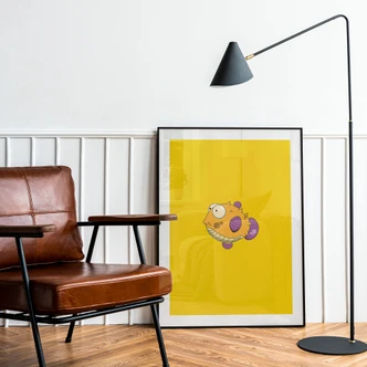 Poster met kleine kogelvis in stripstijl - Nicholas 