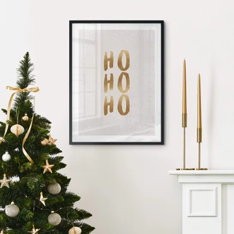 Poster Ho Ho Ho in Gold - Orara Studio 