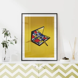Poster Make-up palet in de stijl van Piet Mondriaan - Pozdniakov 