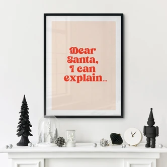Kerstposter - Lieve Kerstman, ik kan het uitleggen... - Prints by Ayleen 