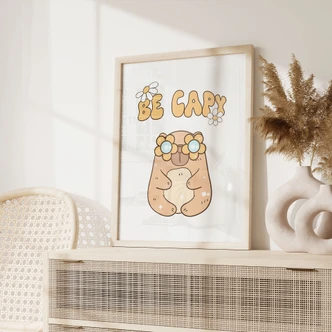 Poster Retro Capybara - Be Capy Poster Retro Capybara - Be Capy
