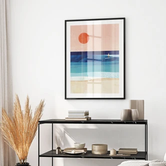 Póster chica surfista al atardecer - Rivers 