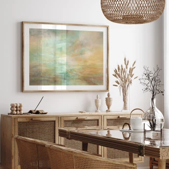 Poster Turkos-gyllene ljus vid havet - Schmucker 
