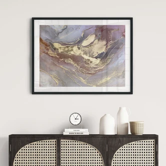 Poster Edele structuren in goud en paars - Shelest 