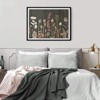 Poster Sir Edward - Trockenblumen Oliv 