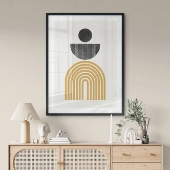 Poster Abstract composition with circle and semi-circle - The Miuus Studio 