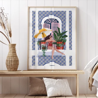 Poster Vacation on the balcony - Tomljanovic 