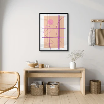 Plakat Abstrakte linjer på en orange baggrund - Treechild 