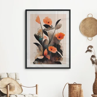 Poster Coquelicots rouge corail - Treechild 