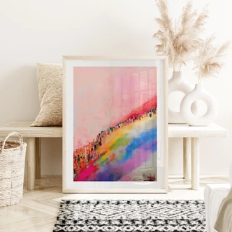 Poster regenboog boven de stad - Treechild 