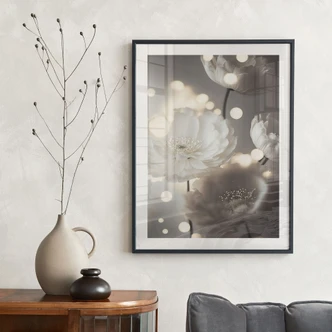 Poster Weiße Blüten im Lichtermeer - Treechild 