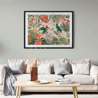 Poster Exotisk djungel med papegojor - UN Designs 