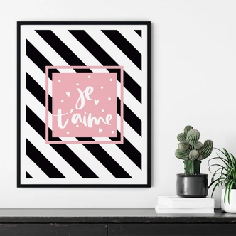 Poster Je t'aime retro 