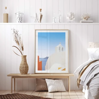 Póster Wride - Iglesia en Santorini 