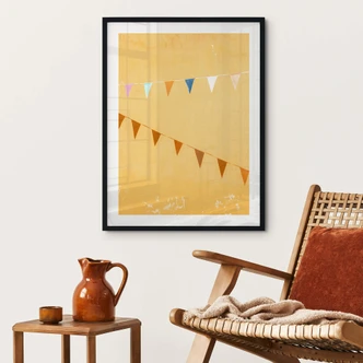 Poster Mexicaanse Vlaggen - Zwart 