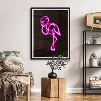 Poster Flamingo - Lumière néon 