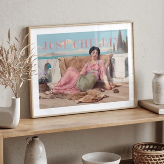 Poster Just Chillin - Inspiré par John William Godward 