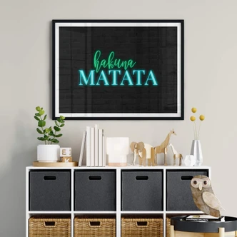 Poster Hakuna Matata - Neon stijl Poster Hakuna Matata - Neon stijl