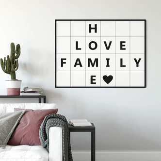 Poster mit Raster - Home Love Family 