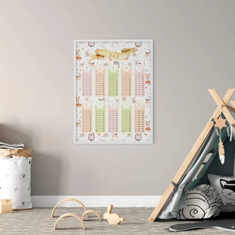 Poster Kvilis - Skogens djur - Den lilla 1x1 