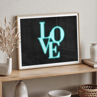 Poster LOVE Ecriture moderne - Lumière néon 