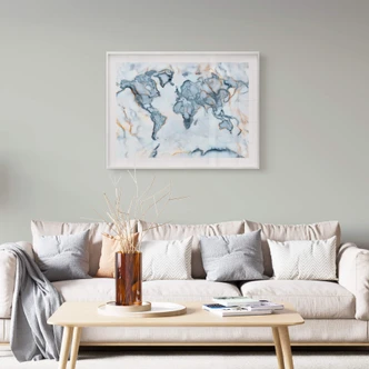 Poster Mielu - Wereldkaart Marmer 