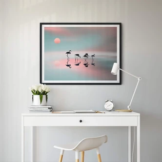 Poster Natalia - Flamingo Familie 