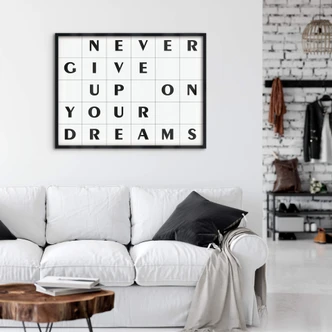 Poster mit Raster - Never give up on your dreams 