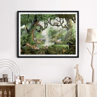 Kinderzimmer Poster Kikki Belle - Dschungelkatzen 