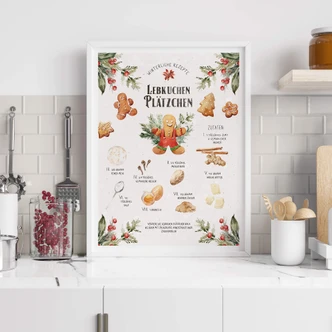 Poster Lebkuchen Plätzchen Rezept 