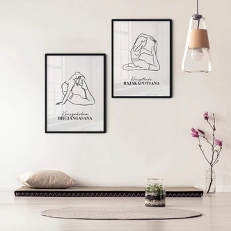 Poster Yoga - Königskobra Line Art 