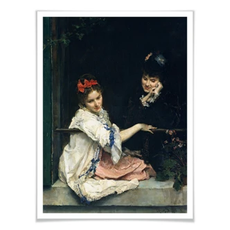Poster Garreta - Deux filles à la fenêtre 