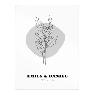 Personalisierbares Poster Monatsblume Dezember 