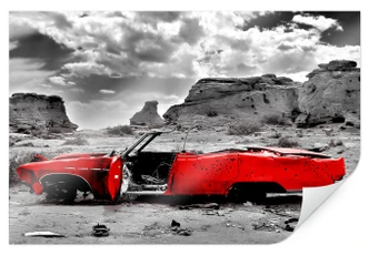 Poster Rode Cadillac 