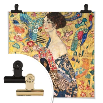 Poster Klimt - Dame mit Fächer - quadratisch 