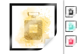 Poster Eau de Parfum Aquarel - bont (4-delig) 