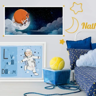 Poster A bike ride at night 