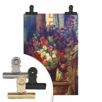 Poster Delacroix - Vase mit Blumen auf einer Konsole 