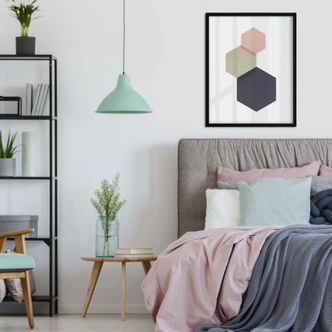 Plakat Nouveauprints - Sześciokąty różowe 