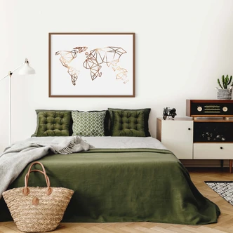 Poster Origami Mappamondo - effetto ramato 