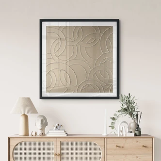 Plakat Abstrakte ringe beige - Grande - Firkantet 