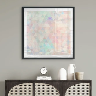 Póster Triángulos de mosaico de colores - Jaszke - Cuadrado 