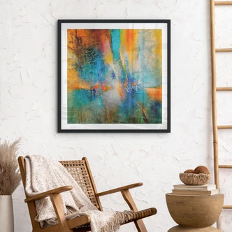 Poster Urban light in blu e arancione - Schmucker - Quadrato Poster Urban light in blu e arancione - Schmucker - Quadrato