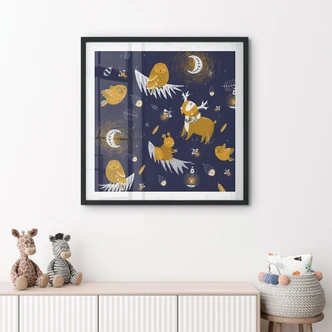 Poster Waldtiere in der Nacht - UN Designs 